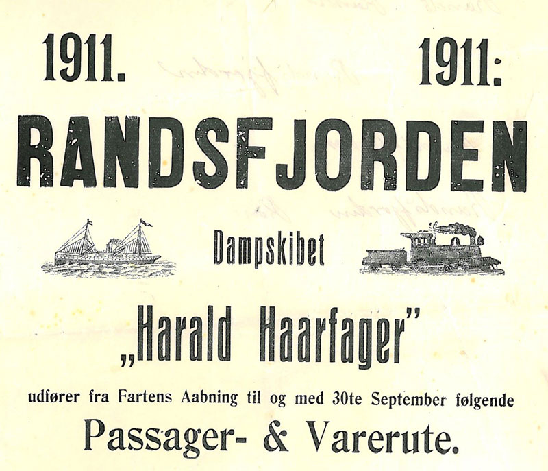 Bilde av Harald Haarfagers ruteoppslag 1911
