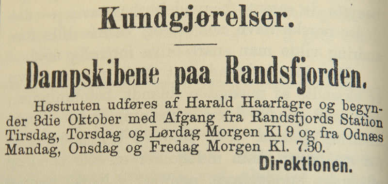 Bilde av Annonse i Hadelands Tidene 7. oktober 1887 
