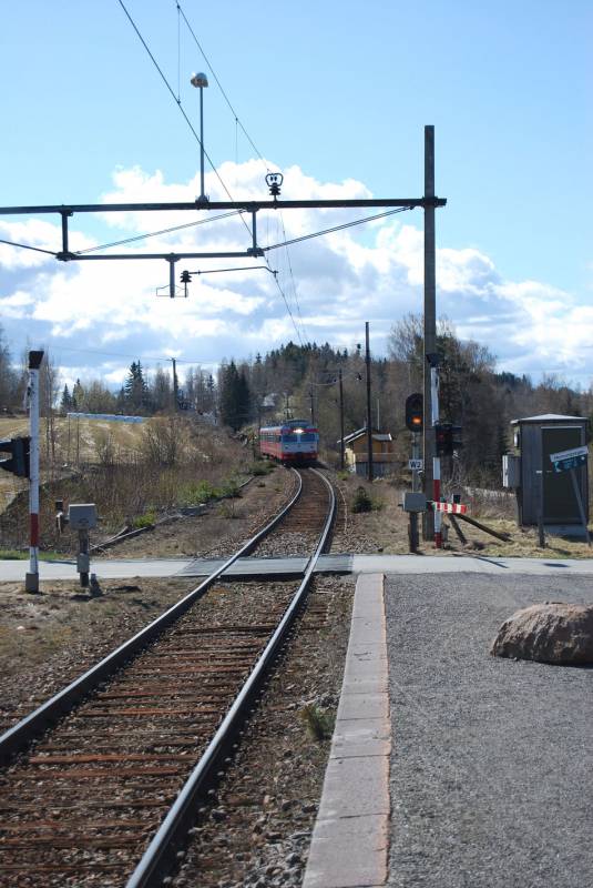 Bilde av toget kommer på Bleiken stasjon