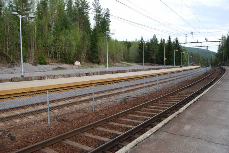 Bilde av togspor Harestua stasjon