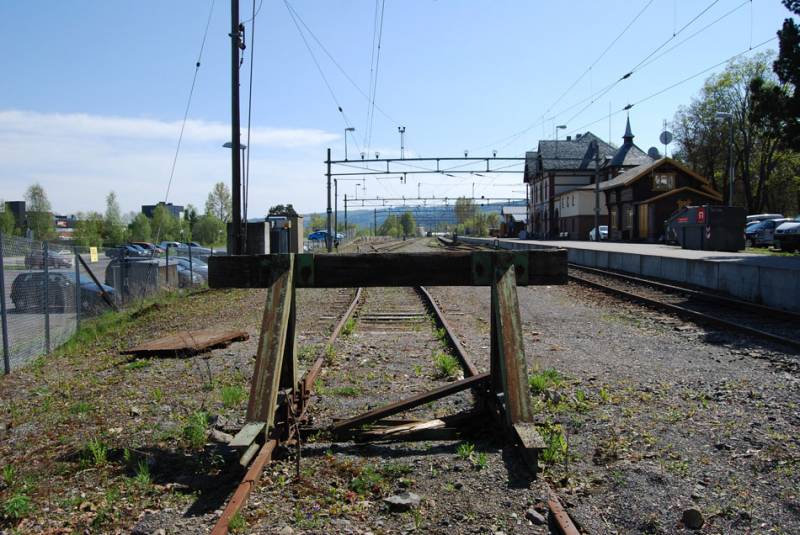 Bilde av sporområde ved Gjøvik stasjon