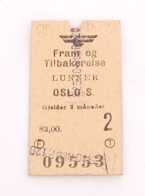 Bilde av togbillett