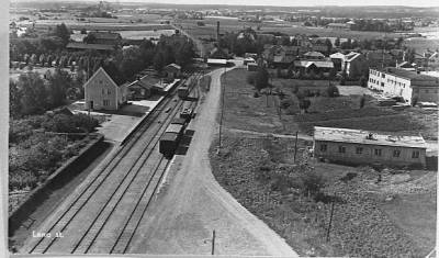 Bilde av stasjonsområdet på Lena 1938/-39