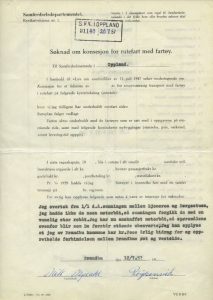 Søknad om konsesjon for motorbåtrute på Randsfjorden, strekningen Bergestuen - Bjoneroa, 1957 (Fylkesarkivet i Oppland, Ark/9) Bilde av Søknad om konsesjon for motorbåtrute på Randsfjorden, strekningen Bergestuen - Bjoneroa, 1957
