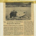 Artikkel i avisen "Samhold" 12. 08. 1957 angående forbedring av fergetrafikken mellom Bergestuen og Bjoneroa Bilde av Artikkel i avisen "Samhold" 12. 08. 1957 angående forbedring av fergetrafikken mellom Bergestuen og Bjoneroa