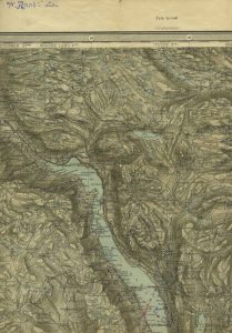 Kart over M/F "Rand"s rute, datering ukjent Søknad om konsesjon for motorbåtrute på Randsfjorden, strekningen Bergestuen - Bjoneroa, 1957 (Fylkesarkivet i Oppland, Ark/9) Bilde av Kart over M/F "Rand"s rute, datering ukjent Søknad om konsesjon for motorbåtrute på Randsfjorden, strekningen Bergestuen - Bjoneroa, 1957