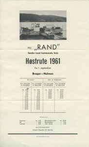 Høstrute 1961 fra M/F "Rand"(Fylkesarkivet i Oppland, Ark/9) Bilde av Høstrute 1961 fra M/F "Rand"