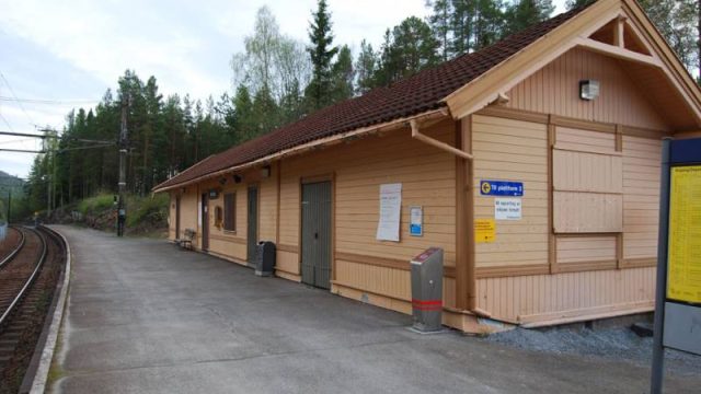 Harestua stasjon (Fotograf: Solfrid Myhre(c) Arkivnett Oppland) Bilde Harestua stasjon