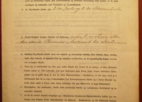 Skysskontrakt fra Hov i Land fra 1885(Kilde: Statsarkivet Hamar, FYO-002, serie I) Bilde av Skysskontrakt fra Hov i Land fra 1885