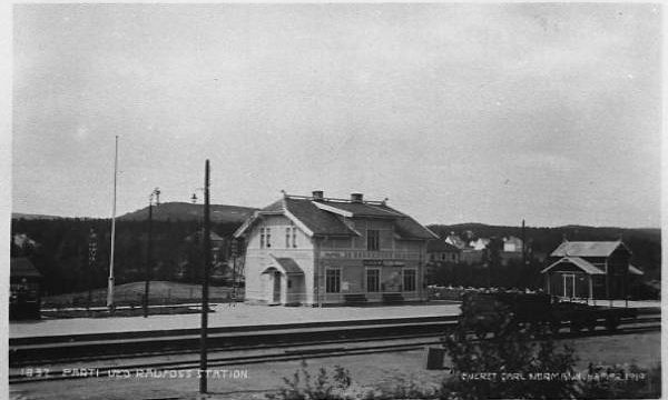 Raufoss stasjon 1919 (Fotograf: Normann, (c) Mjøsmuseet, R78/47/12) Bilde av Raufoss stasjon 1919